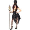 "VOODOO PRIESTERIN" (Kleid, Hut) – Vorderansicht