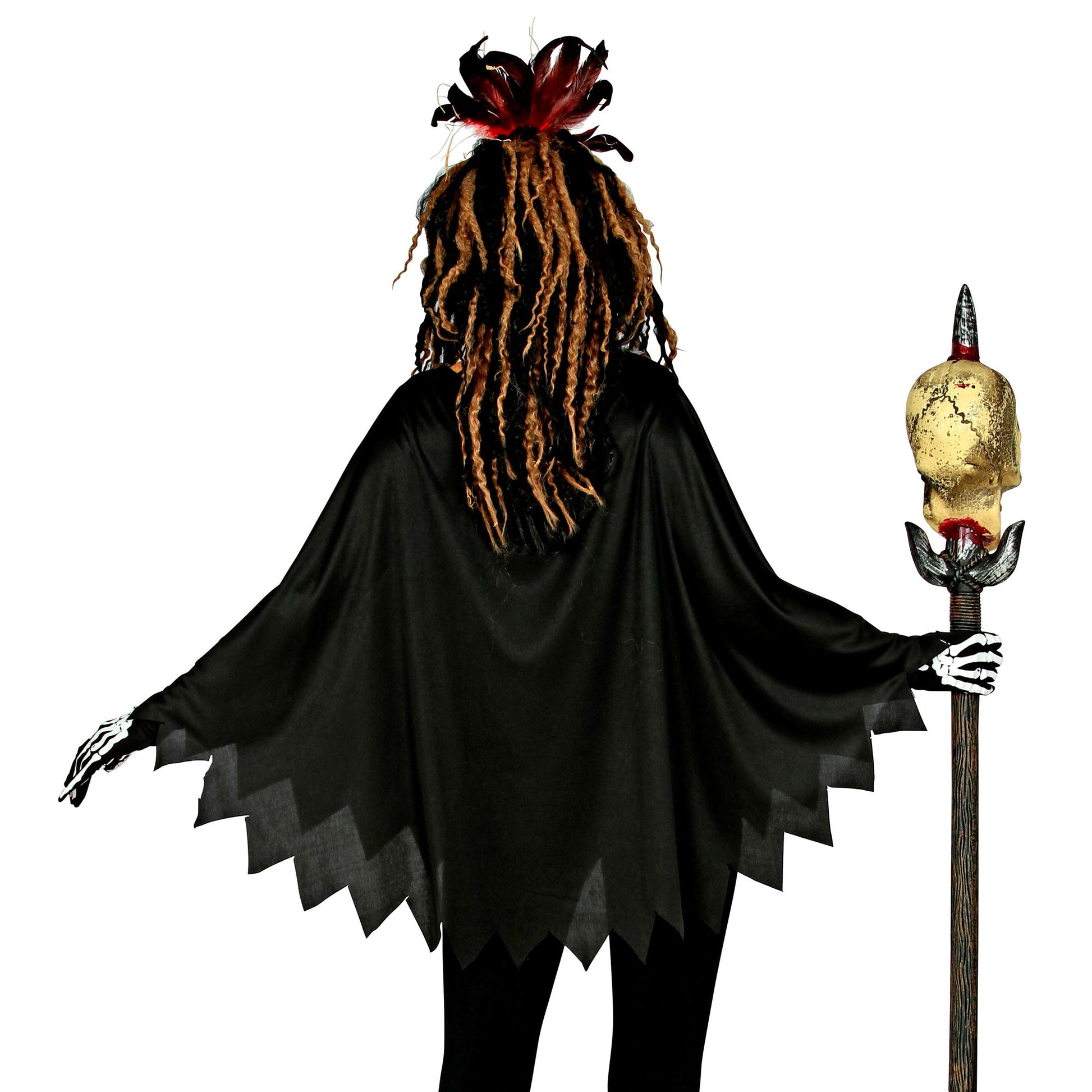 "VOODOO PRIESTERIN" (Poncho mit Kapuze) – Detailansicht