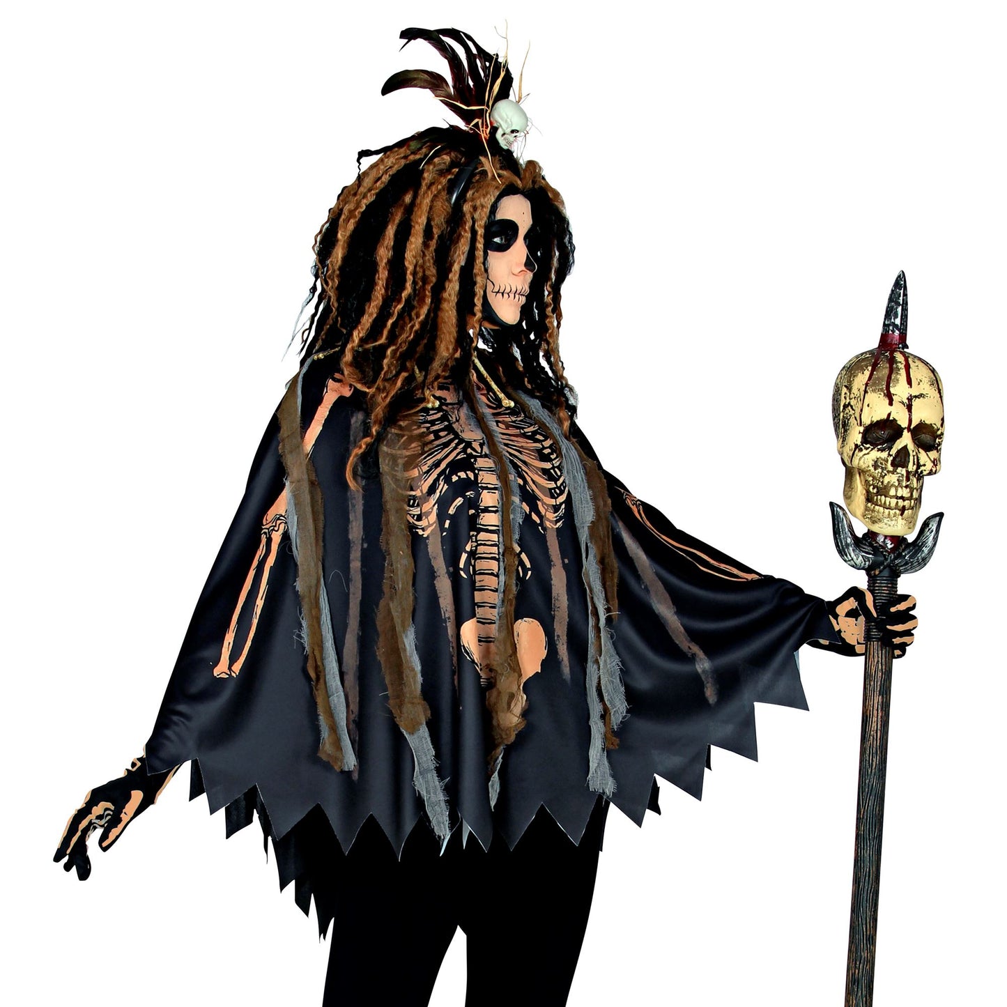 "VOODOO PRIESTERIN" (Poncho mit Kapuze) – Ansicht 3