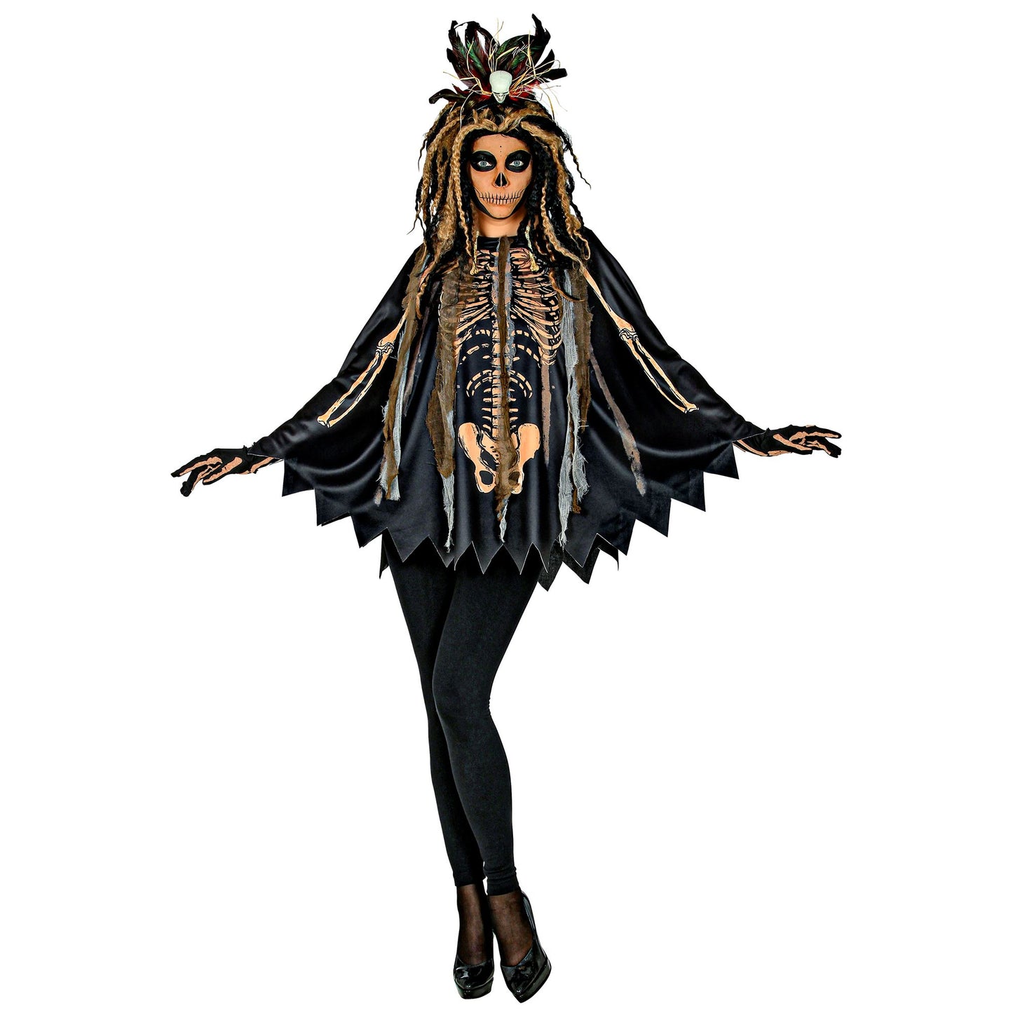 "VOODOO PRIESTERIN" (Poncho mit Kapuze) – Ansicht 4