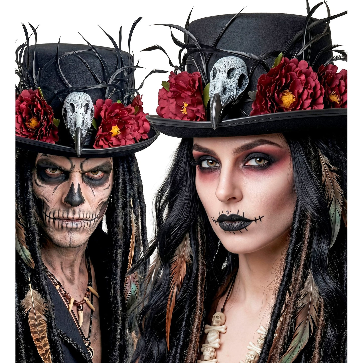 "VOODOO ZYLINDER MIT GEIERSCHÄDEL & BLUMEN" 12 cm – Ansicht 4
