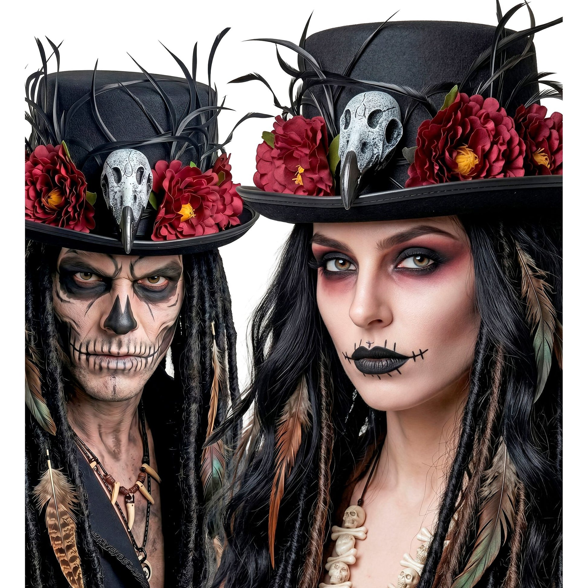 "VOODOO ZYLINDER MIT GEIERSCHÄDEL & BLUMEN" 12 cm – Ansicht 4