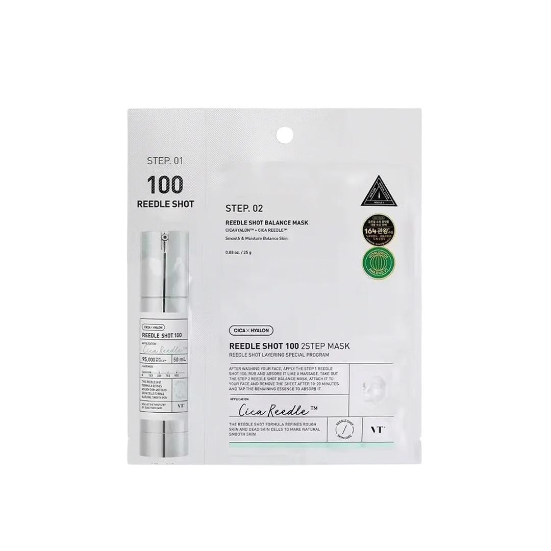 VT Cosmetics VT Cosmetics, Reedle Shot 100 2 Step, Straffend, Feuchtigkeitsspendend, Gesichtsmaske, Für das Gesicht, 26.5 g R