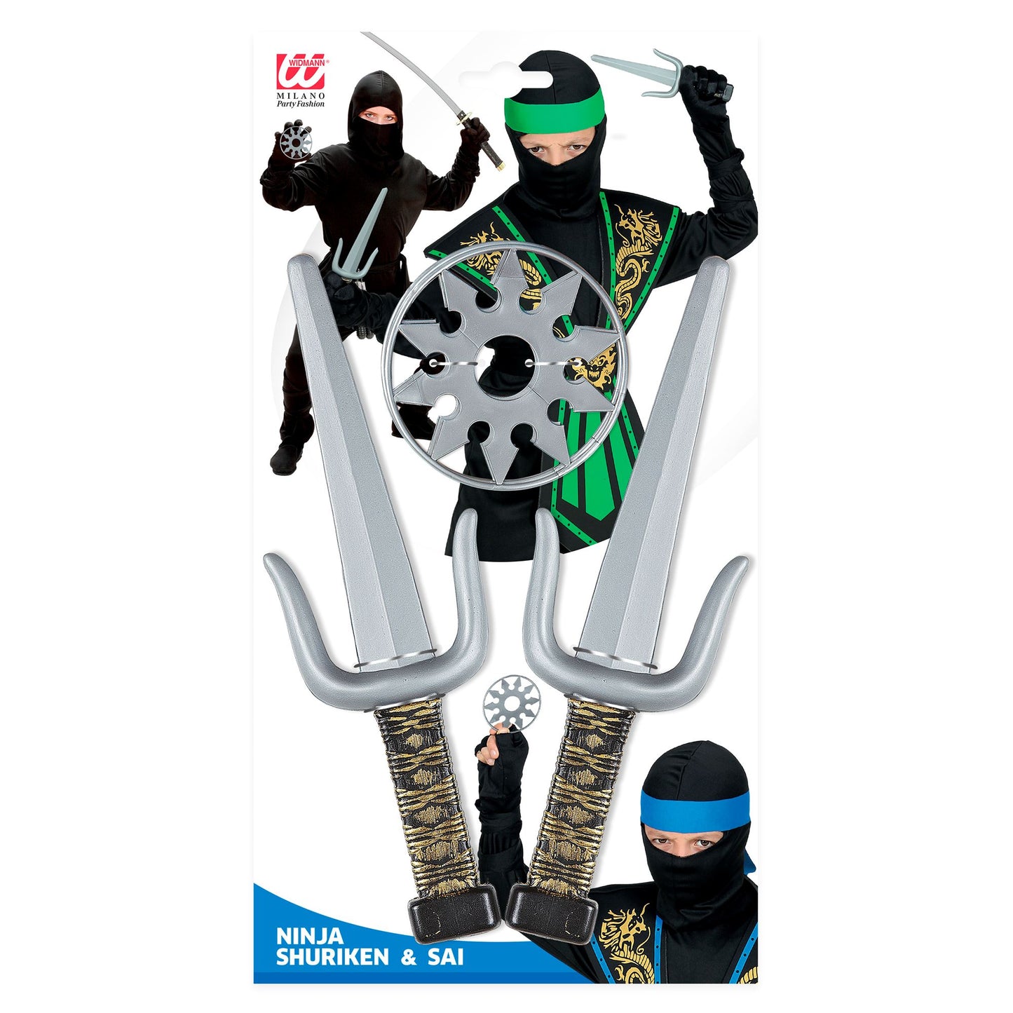 "WAFFENSET NINJA" (2 Sai und 2 Shuriken) – Detailansicht