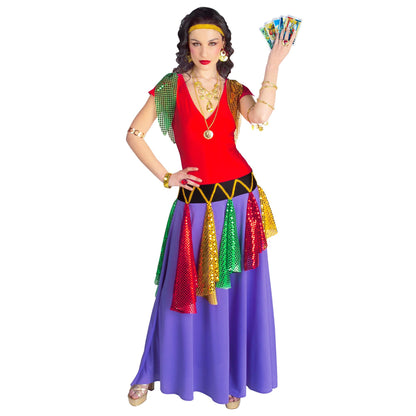 "WAHRSAGER KÖNIGIN" (Stretchkleid, Stirnband) – Vorderansicht