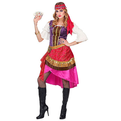 "WAHRSAGERIN" (Kleid, Kopftuch) – Vorderansicht