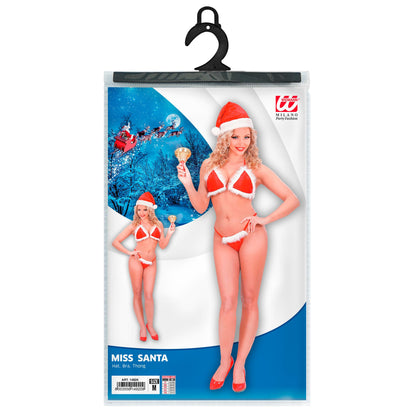 "WEIHNACHTS BIKINI" aus Samt und Plüsch (Mützet, BH, Tanga) – Detailansicht