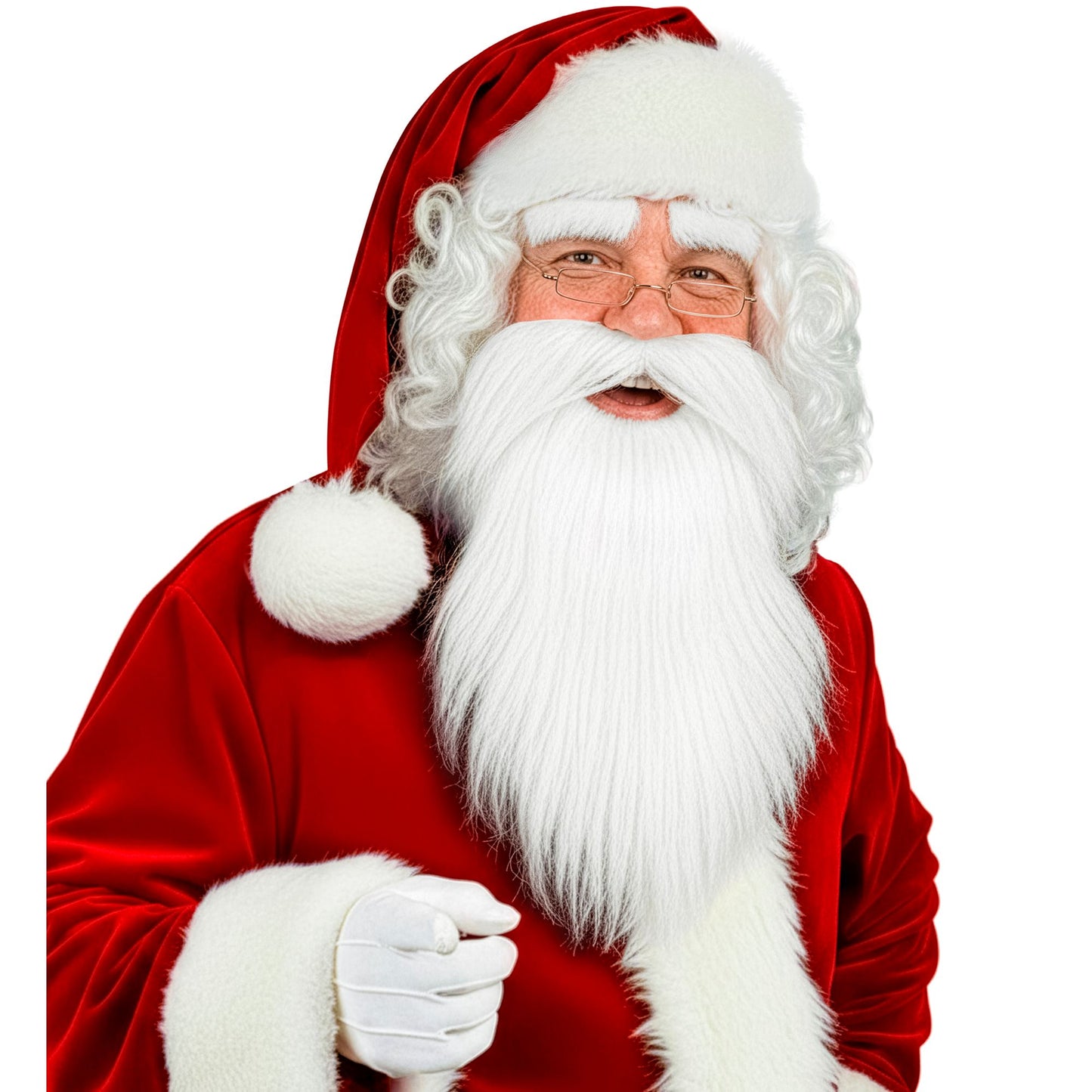 "WEIHNACHTSMANN BART MIT SCHNURRBART UND AUGENBRAUEN" – Vorderansicht