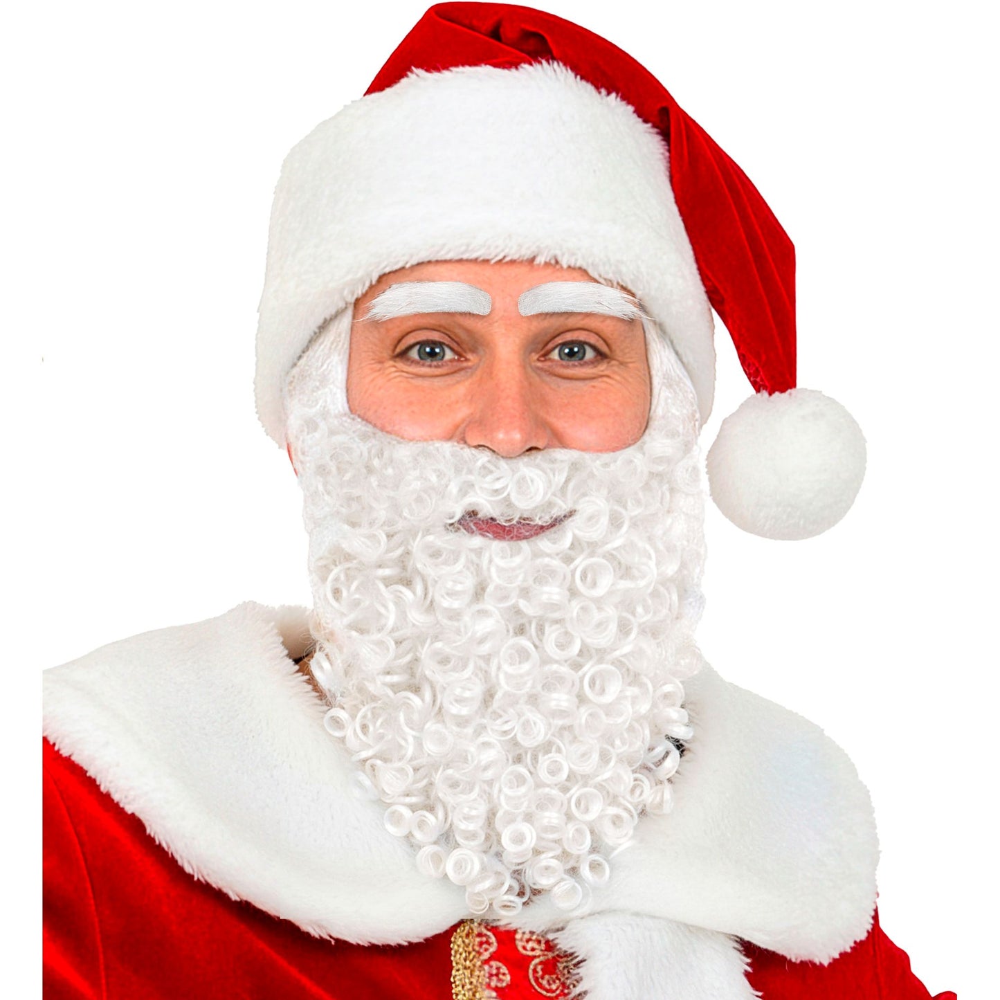 "WEIHNACHTSMANN BART MIT SCHNURRBART UND AUGENBRAUEN" – Vorderansicht