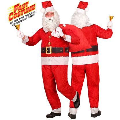 "WEIHNACHTSMANN FAST COSTUME" (Oberteil, Hose, Mütze) – Vorderansicht