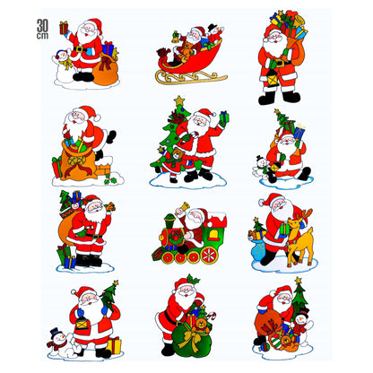 "WEIHNACHTSMANN FENSTERBILDER" sort. In 12 Modellen - 30 cm – Vorderansicht