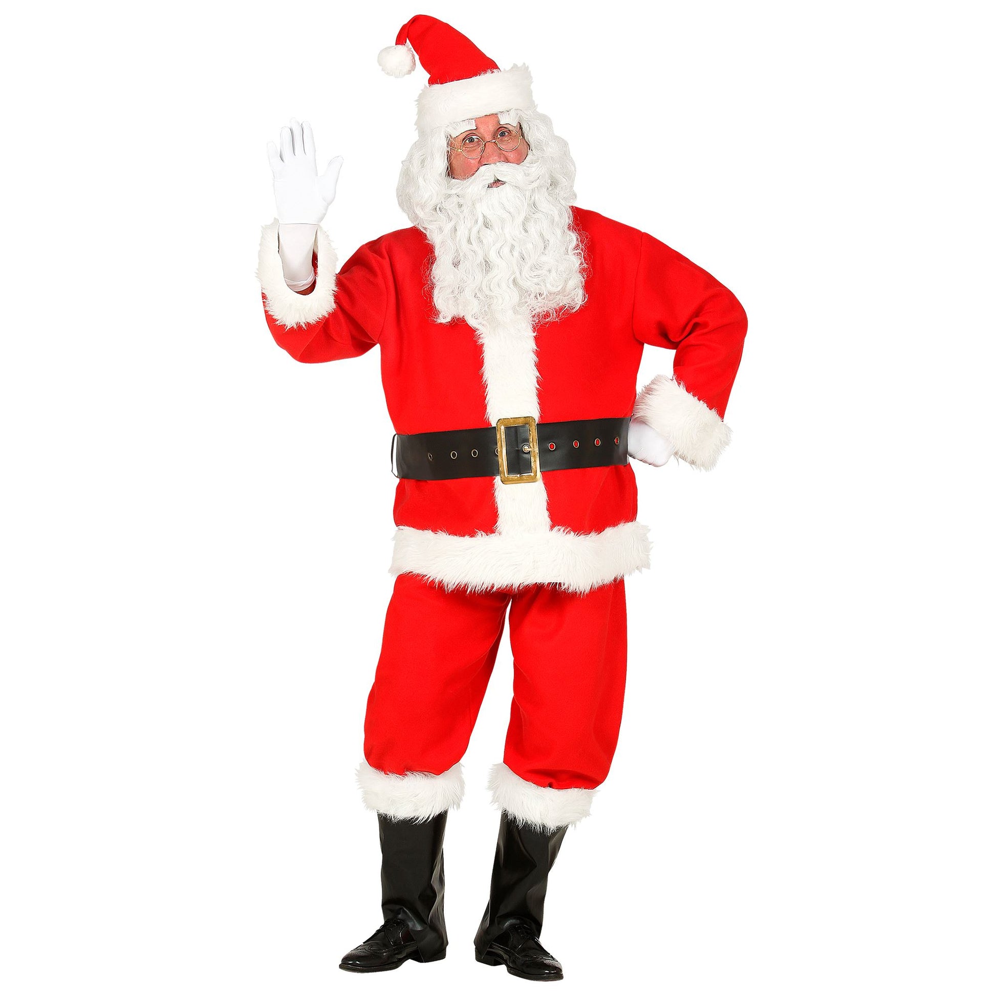 "WEIHNACHTSMANN" (Jacke, Hose, Gürtel, Stiefelüberzieher, Mütze) – Detailansicht