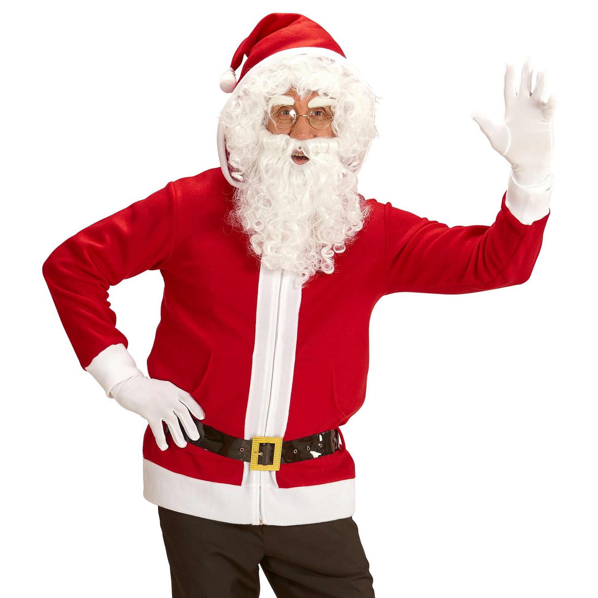 "WEIHNACHTSMANN" (Jacke mit Kapuze, Gürtel) – Vorderansicht