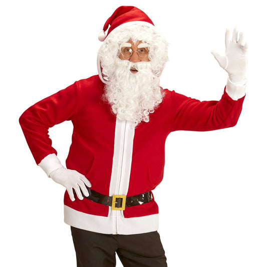 "WEIHNACHTSMANN" (Jacke mit Kapuze, Gürtel) – Vorderansicht