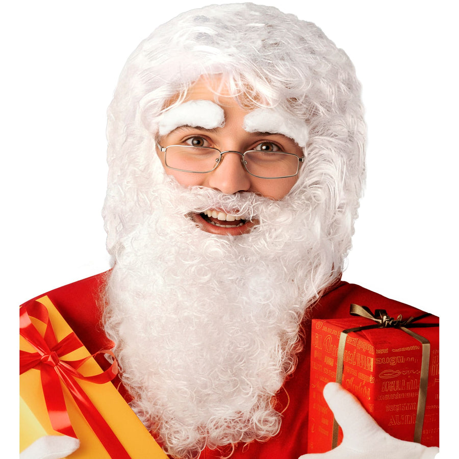 "WEIHNACHTSMANN PERÜCKE MIT BART & SCHNURRBART, AUGENBRAUEN" in Polybag – Vorderansicht