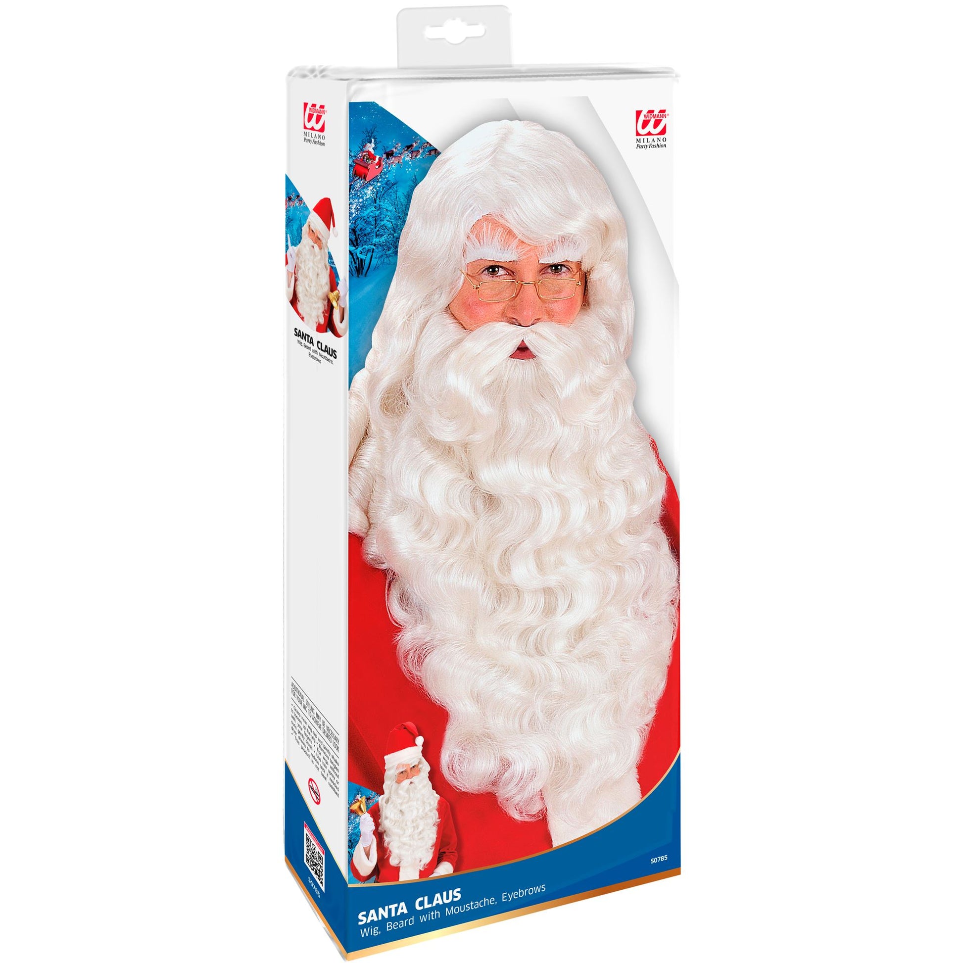 "WEIHNACHTSMANN PERÜCKE MIT BART, SCHNURRBART UND AUGENBRAUEN" in Box – Detailansicht