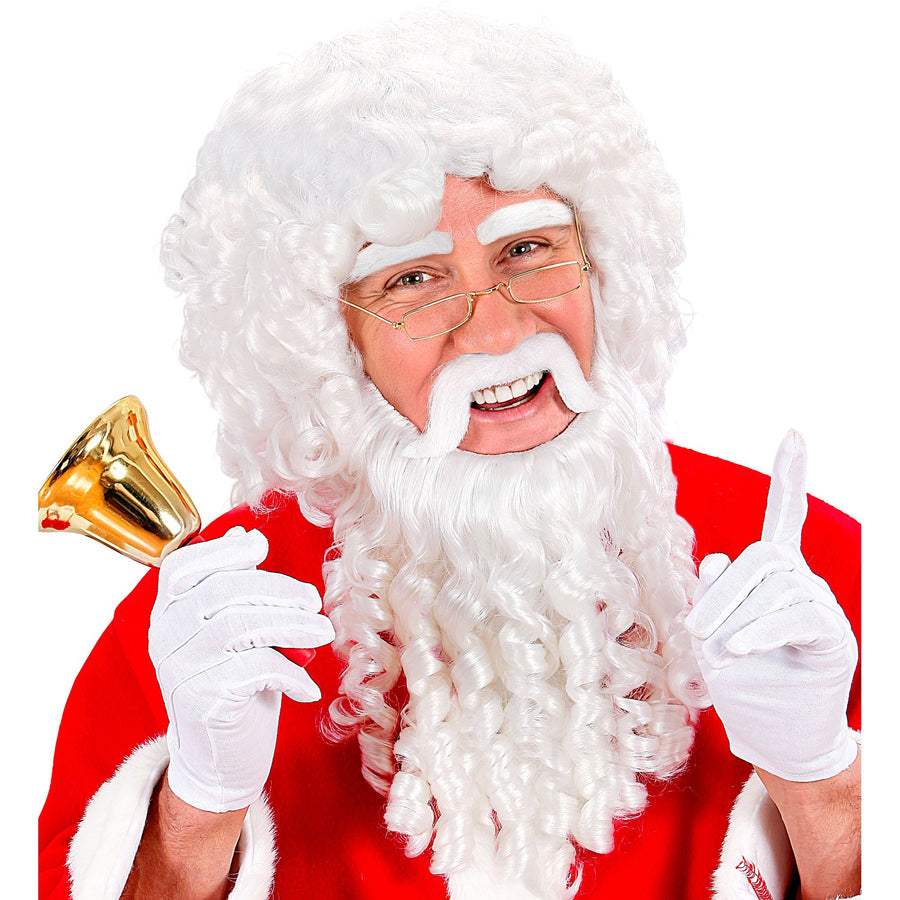 "WEIHNACHTSMANN PERÜCKE MIT LOCKEN, BART UND LUXUS AUGENBRAUEN" in Box – Vorderansicht