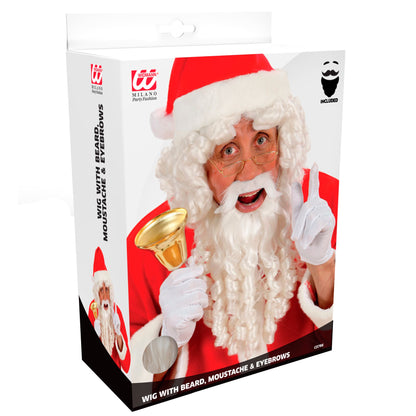 "WEIHNACHTSMANN PERÜCKE MIT LOCKEN, BART UND LUXUS AUGENBRAUEN" in Box – Detailansicht