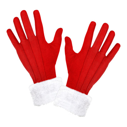"WEIHNACHTSMANNHANDSCHUHE MIT PLÜSCHVERZIERUNG" – Vorderansicht