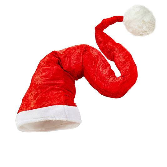 "WEIHNACHTSMANNMÜTZE EXTRA LANG" aus Samt - 150 cm – Vorderansicht