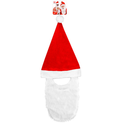 "WEIHNACHTSMANNMÜTZE MIT BART" aus Plüsch – Detailansicht