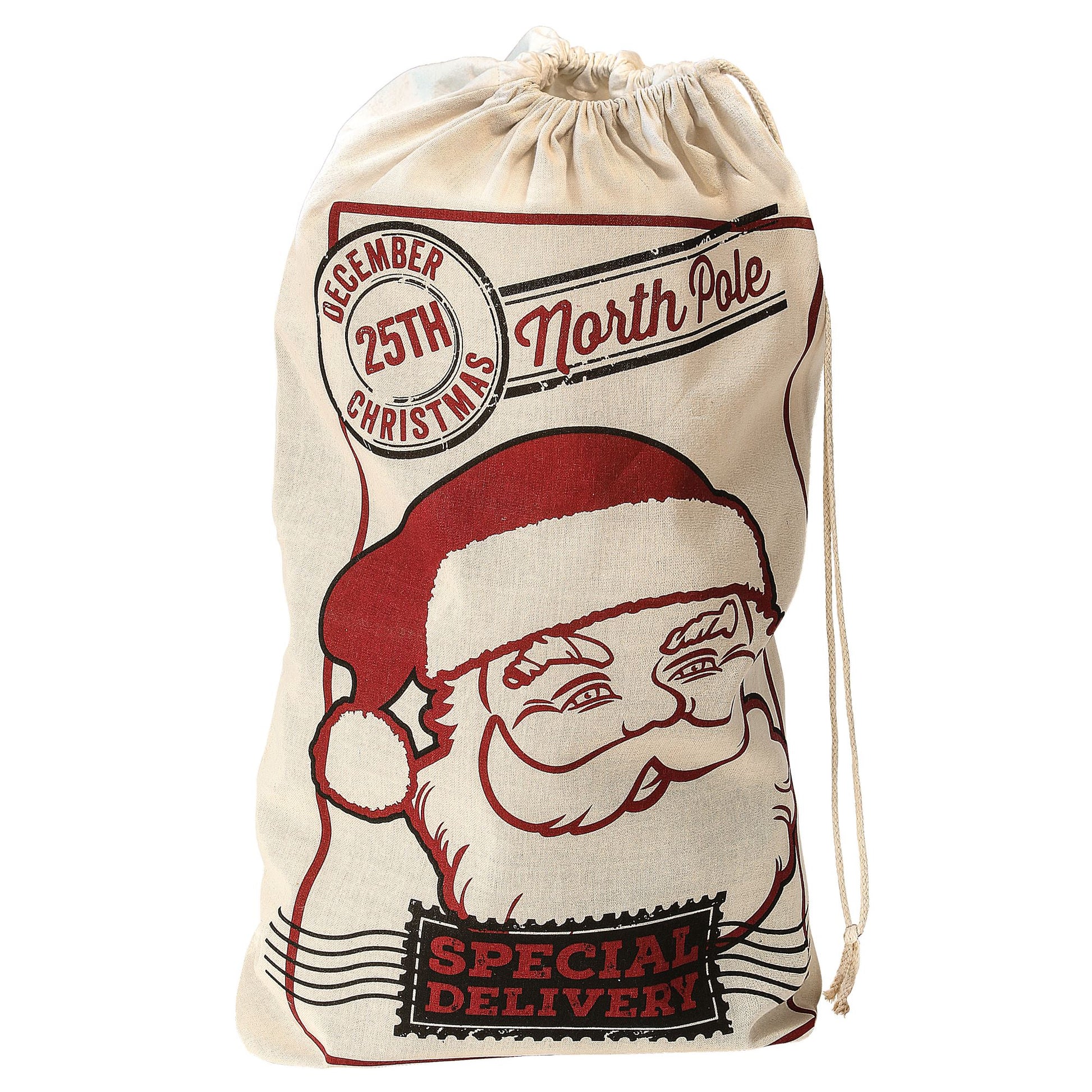 "WEIHNACHTSMANNSACK" aus Jute - 50x80 cm – Vorderansicht