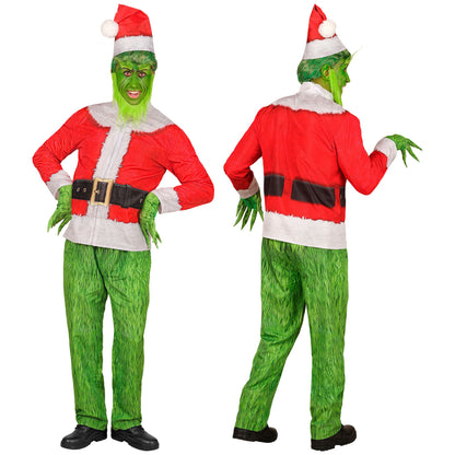 "WEIHNACHTSMONSTER FAST COSTUME" (Oberteil, Hose, Mütze, Handschuhe, Bart, Augenbrauen) – Ansicht 3