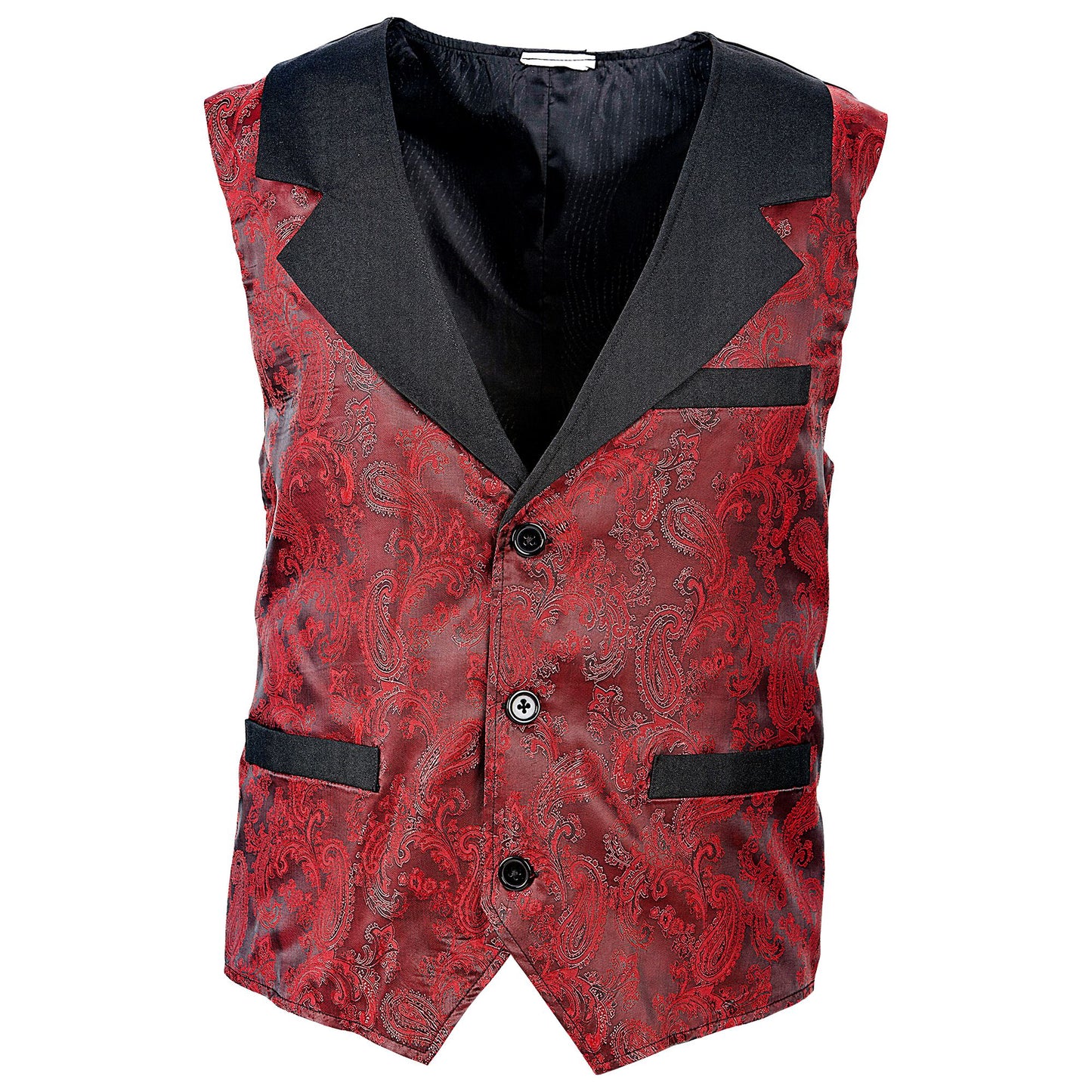 "WEINROTE JACQUARD RETRO WESTE" – Vorderansicht