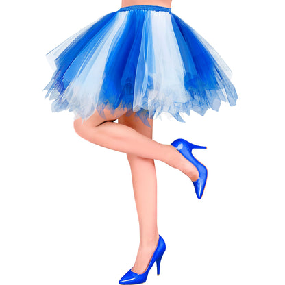 "WEIß-BLAUES TUTU" mit Innentasche für LED-Lichter – Vorderansicht