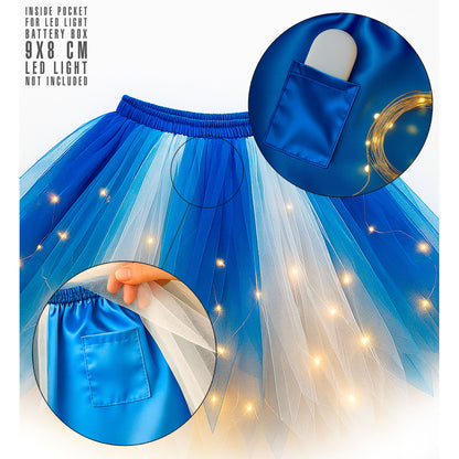 "WEIß-BLAUES TUTU" mit Innentasche für LED-Lichter – Ansicht 6