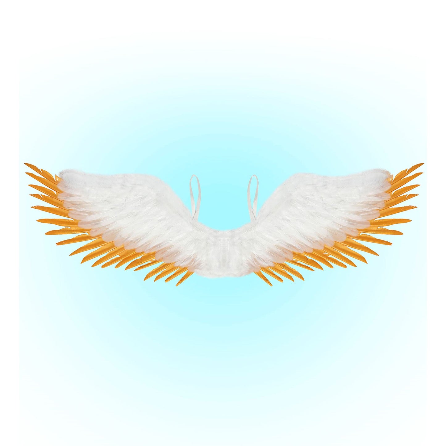 "WEISS - GOLDENE FEDERFLÜGEL" 100x25 cm – Vorderansicht