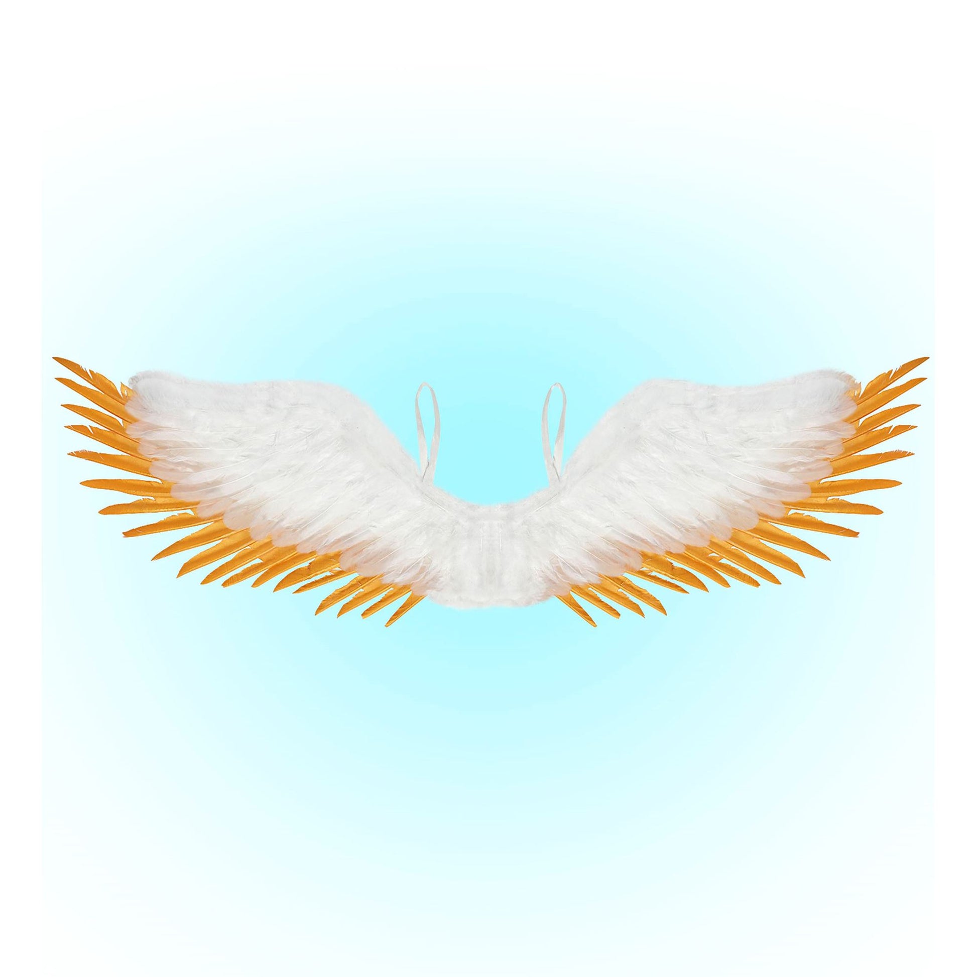 "WEISS - GOLDENE FEDERFLÜGEL" 100x25 cm – Vorderansicht