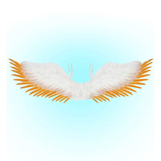 "WEISS - GOLDENE FEDERFLÜGEL" 100x25 cm – Vorderansicht