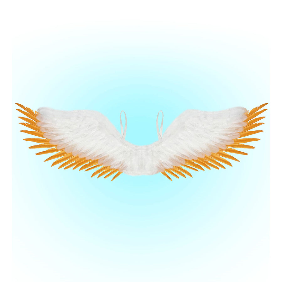"WEISS - GOLDENE FEDERFLÜGEL" 100x25 cm – Vorderansicht