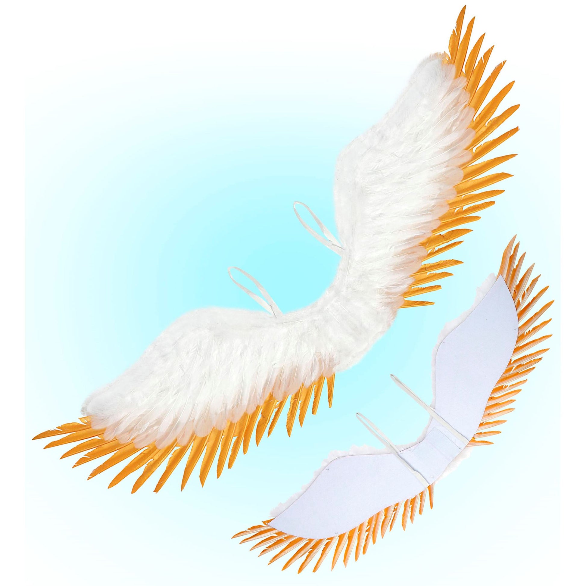 "WEISS - GOLDENE FEDERFLÜGEL" 100x25 cm – Ansicht 3