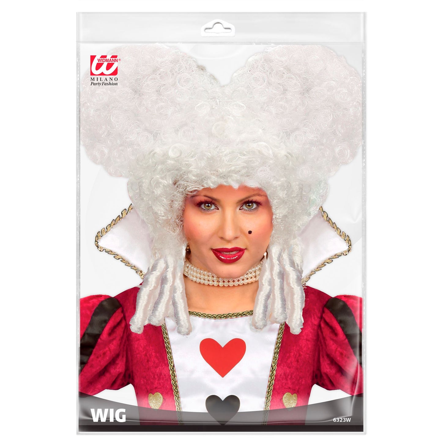 "WEIßE BAROCKPERÜCKE" in Polybag – Detailansicht