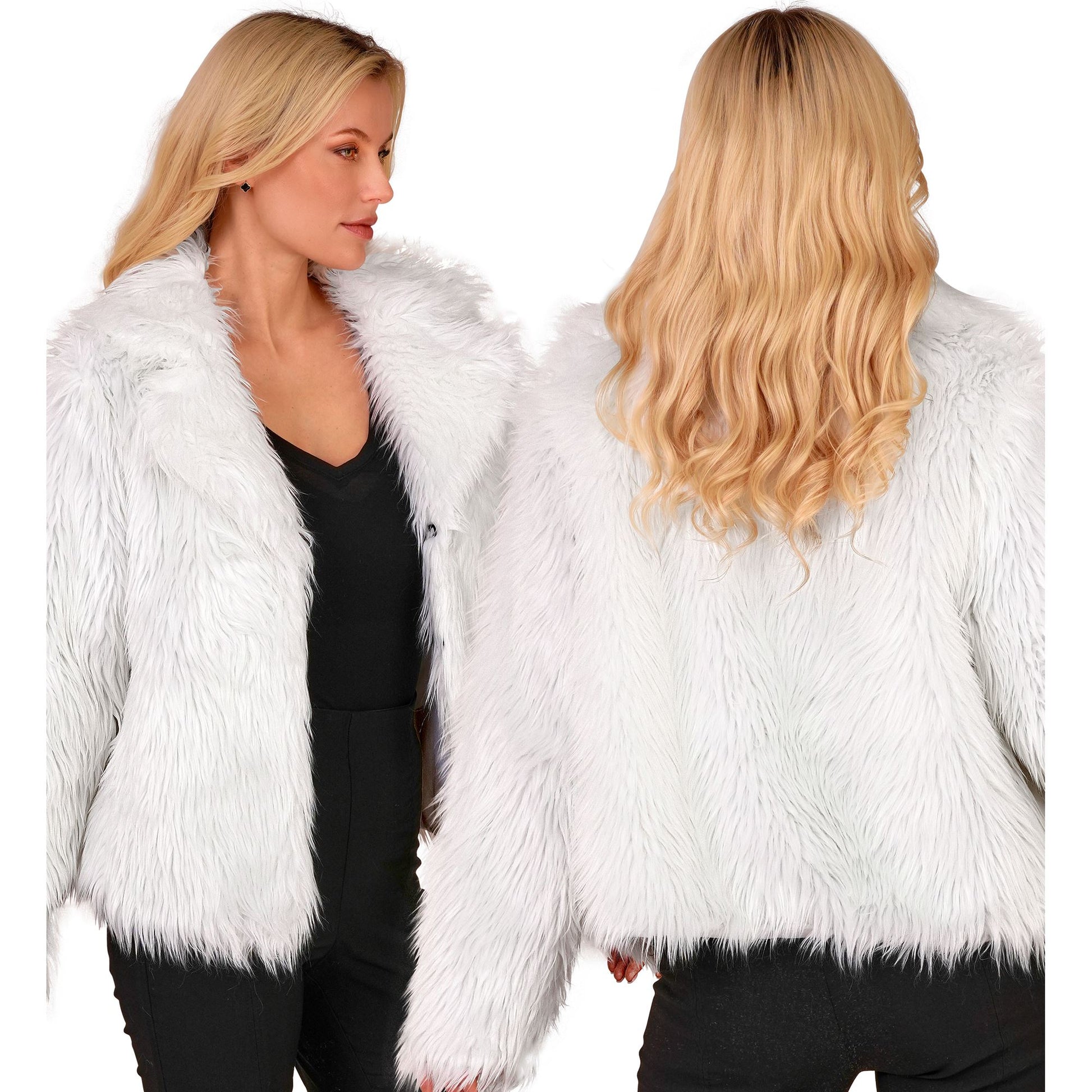"WEIßE DAMEN PLÜSCHJACKE" – Detailansicht