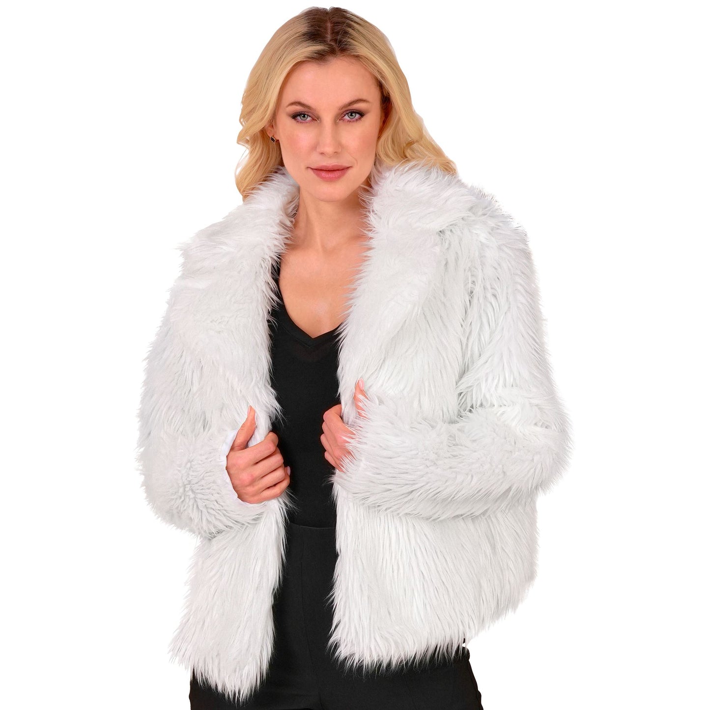 "WEIßE DAMEN PLÜSCHJACKE" – Ansicht 3