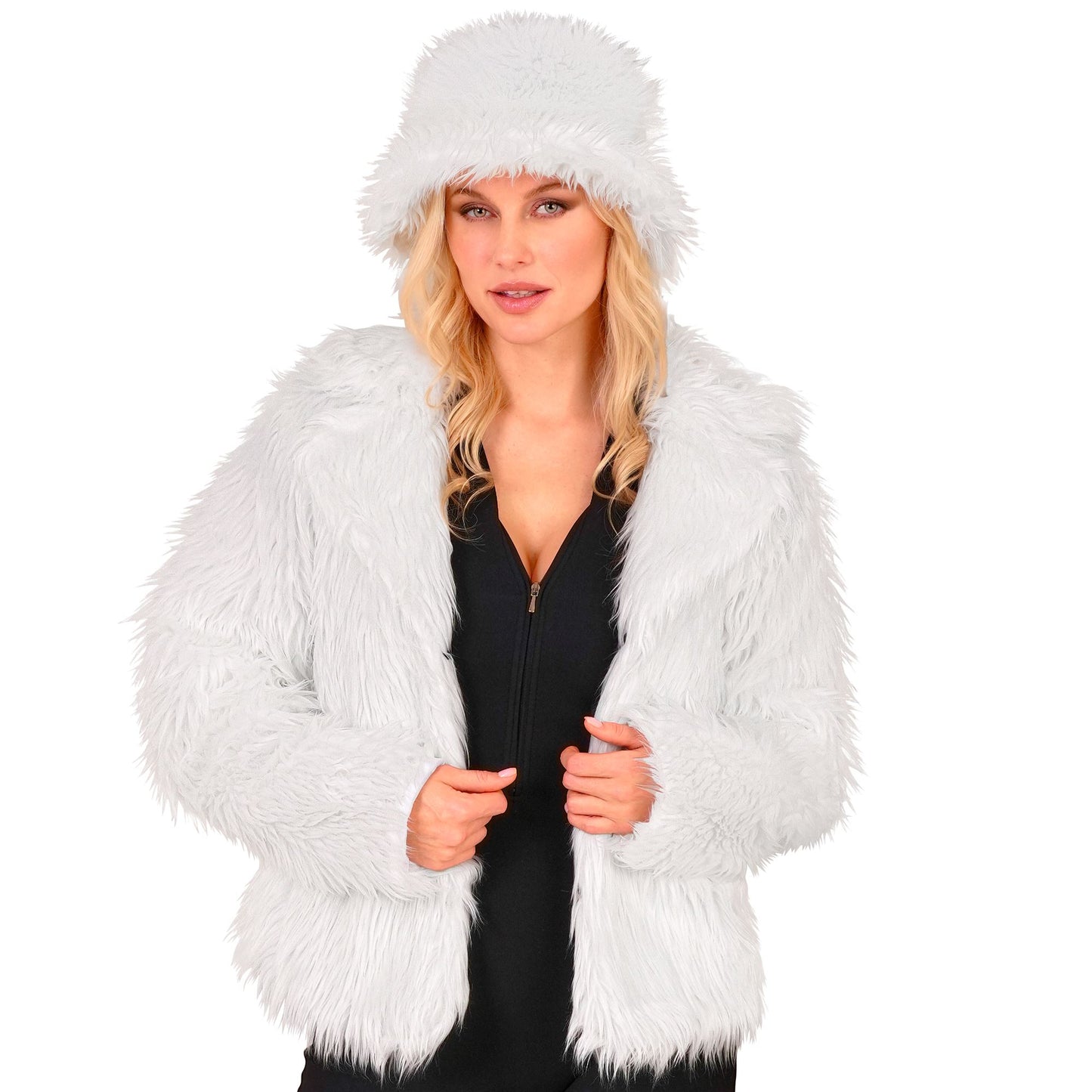 "WEIßE DAMEN PLÜSCHJACKE" – Ansicht 4