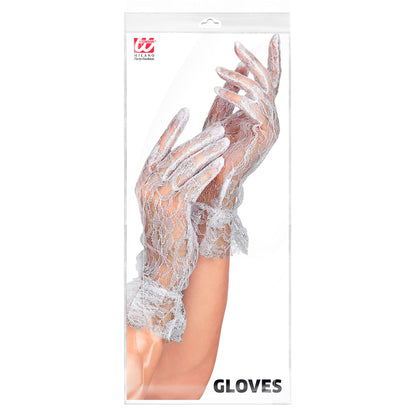 "WEIßE HANDSCHUHE AUS SPITZE" 25 cm – Detailansicht