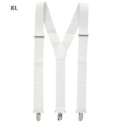 "WEIßE HOSENTRÄGER" (ultralang bis 115-120 cm) – Vorderansicht
