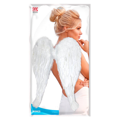 "WEISSE MAXI MODELLIERBARE FEDERFLÜGEL" 66x62 cm – Detailansicht