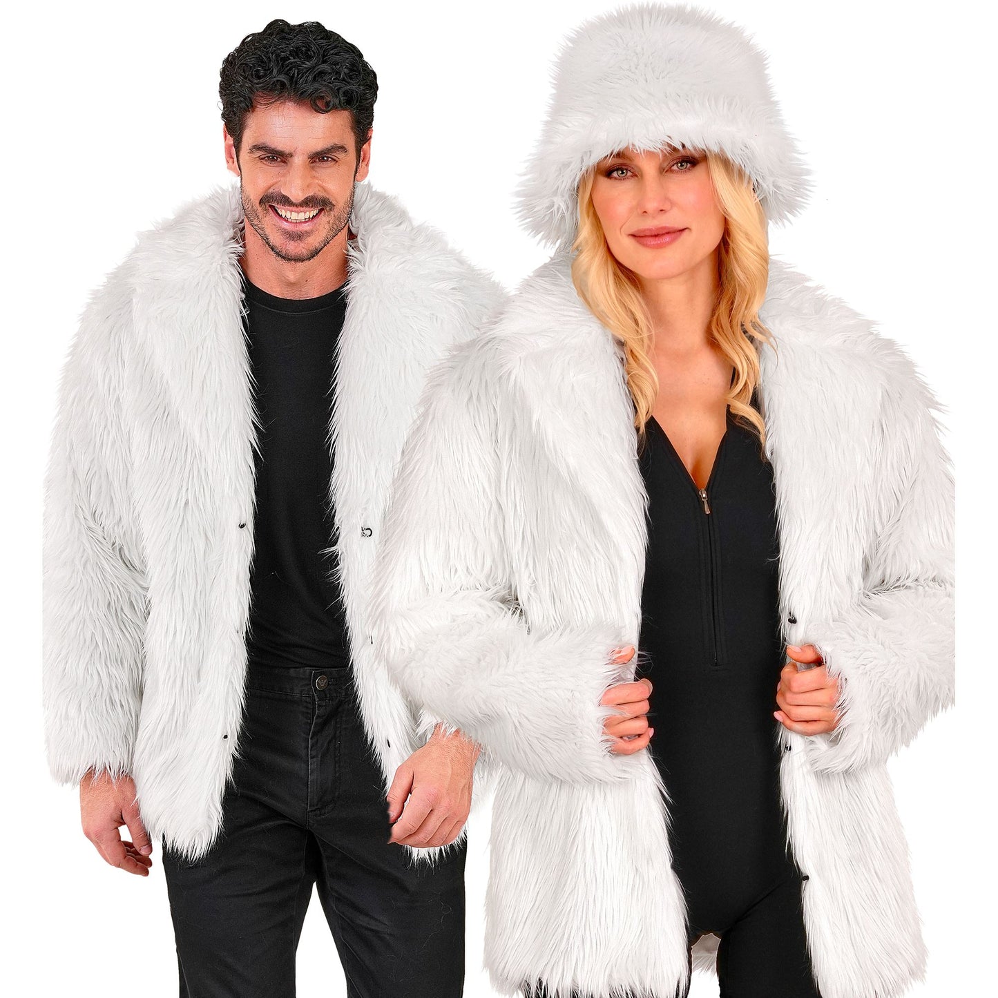 "WEIßE PLÜSCHJACKE" – Vorderansicht