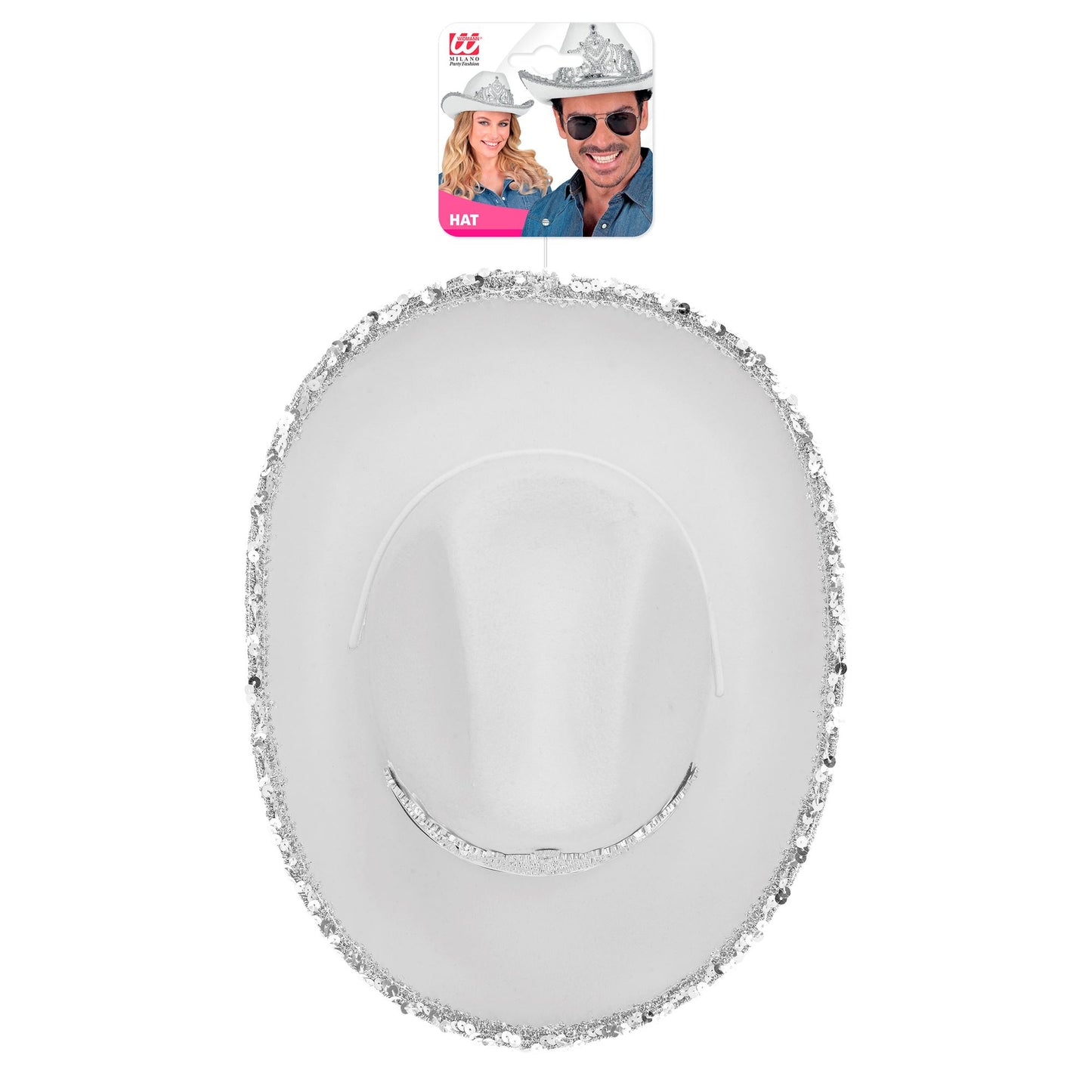 "WEISSER COWGIRL PARTYHUT MIT TIARA" – Detailansicht