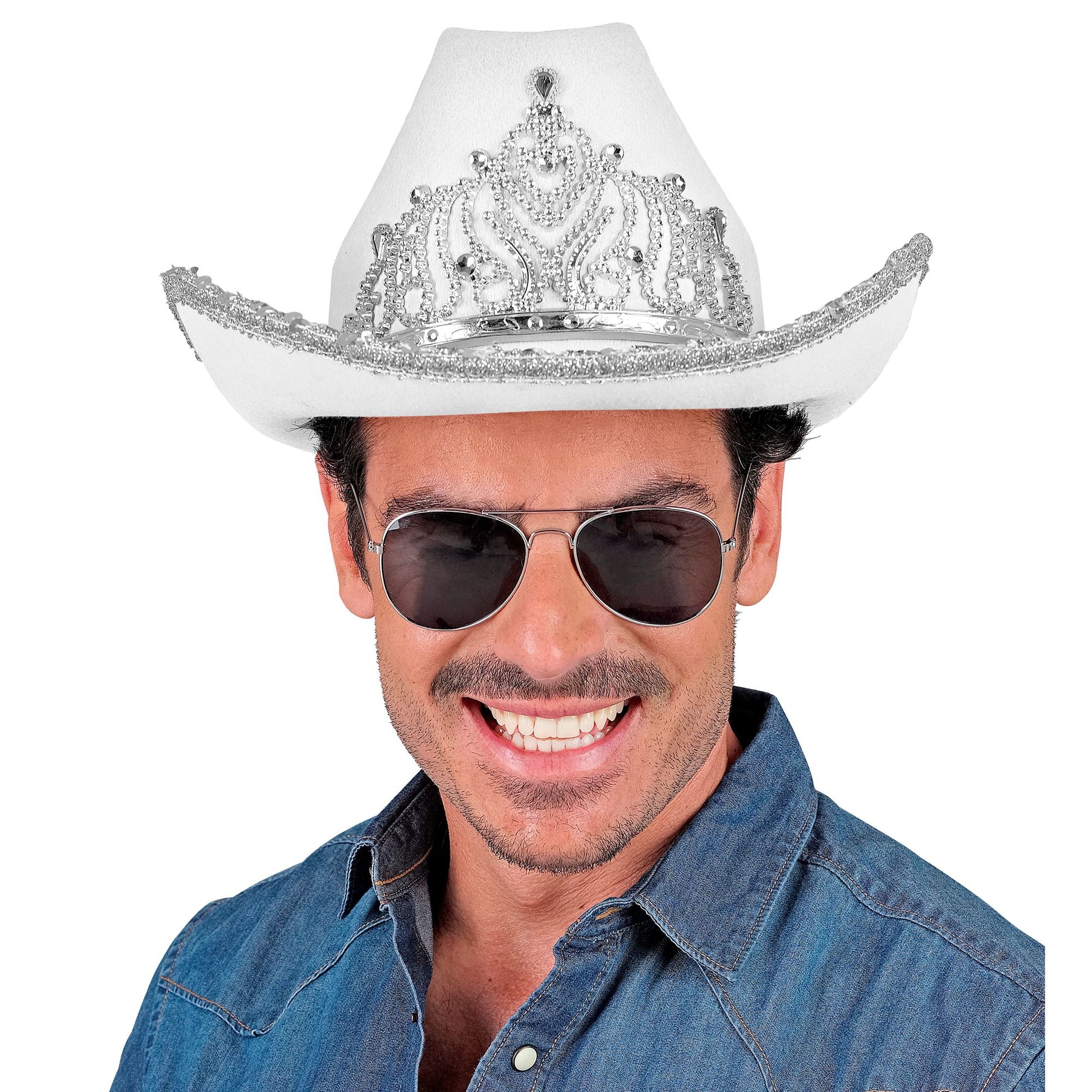 "WEISSER COWGIRL PARTYHUT MIT TIARA" – Ansicht 4
