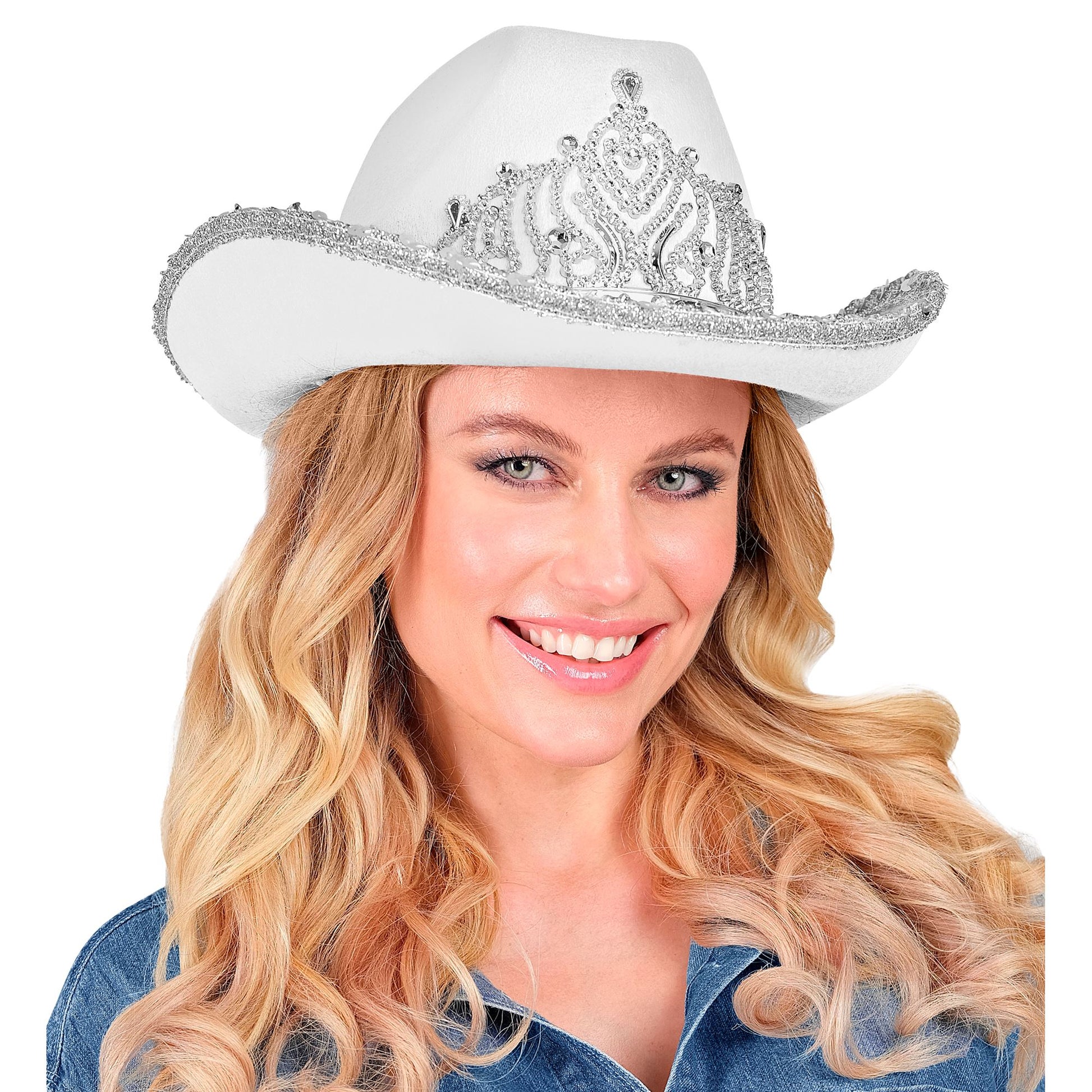 "WEISSER COWGIRL PARTYHUT MIT TIARA" – Ansicht 5