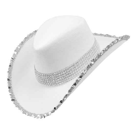 "WEISSER COWGIRL PARTYHUT" – Vorderansicht