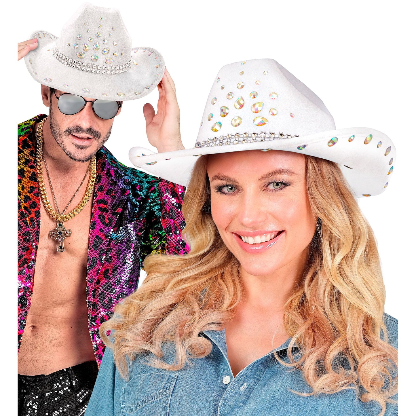 "WEIßER DIAMANTEN COWBOY HUT" – Ansicht 3