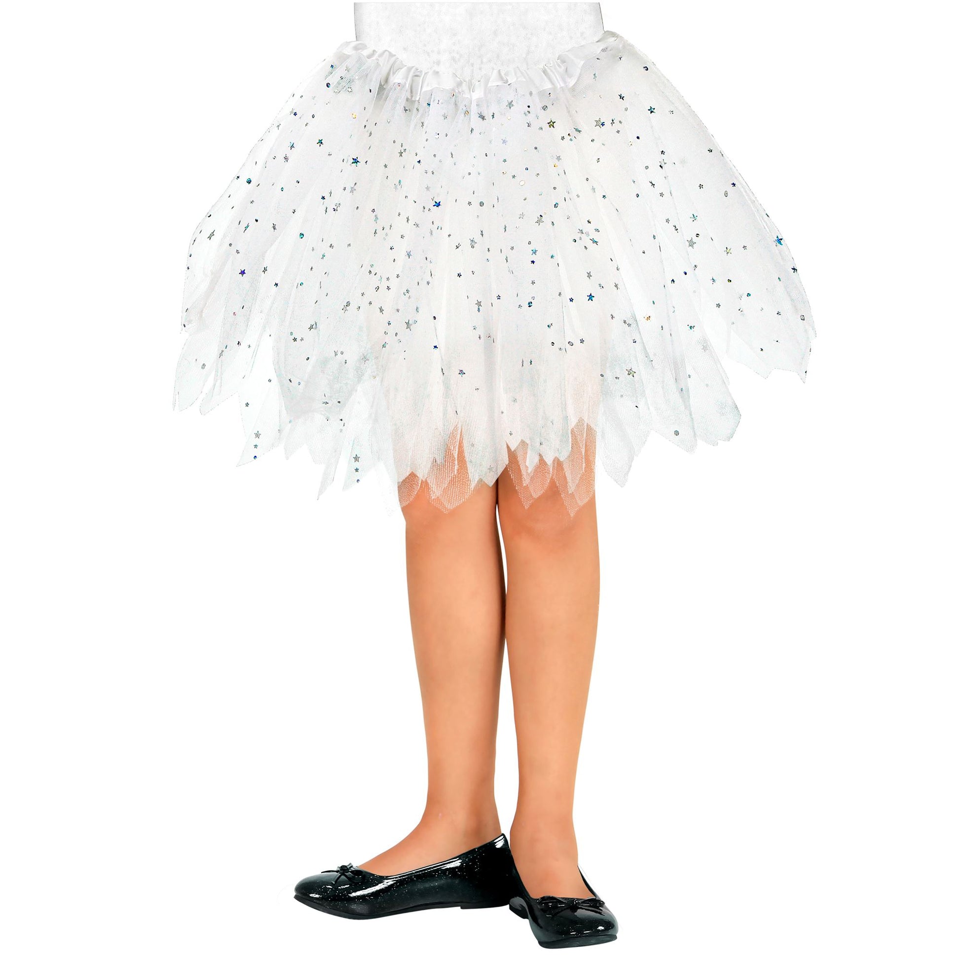 "WEIßER GLITZERNDER TUTU" 30 cm – Vorderansicht