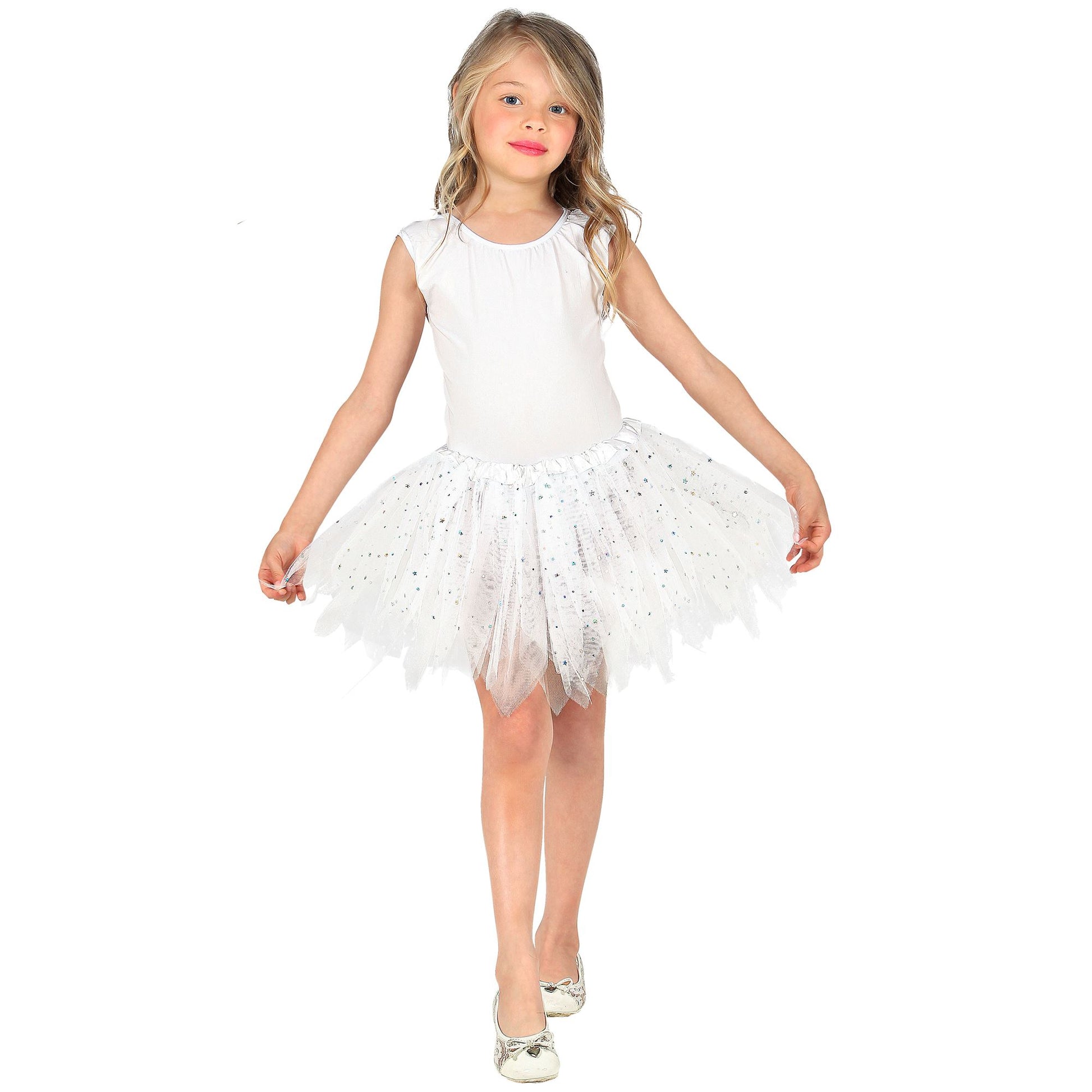 "WEIßER GLITZERNDER TUTU" 30 cm – Detailansicht
